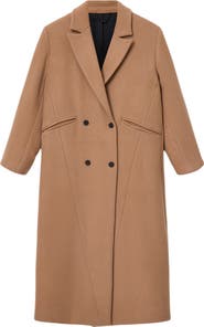 AllSaints Nellie Double Breasted Wool Blend Coat