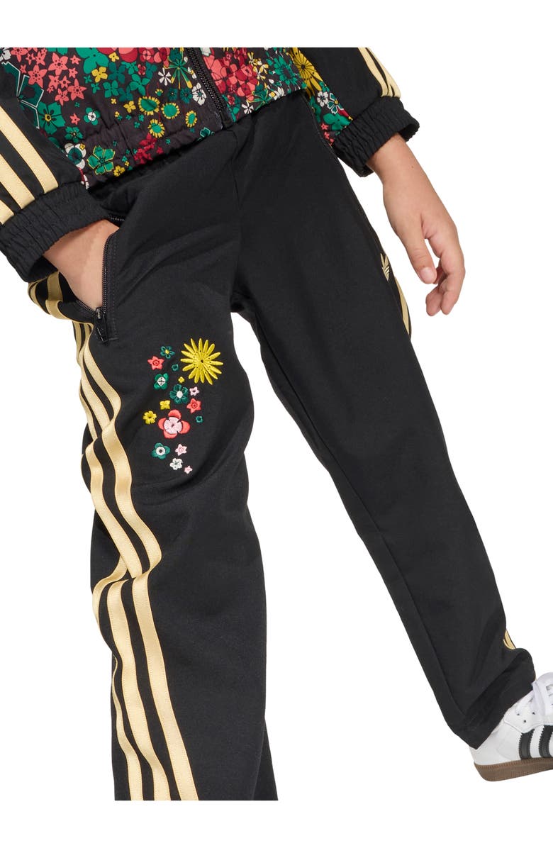 adidas Kids' Floral Print Track Jacket & Pants Set, Alternate, color, Black