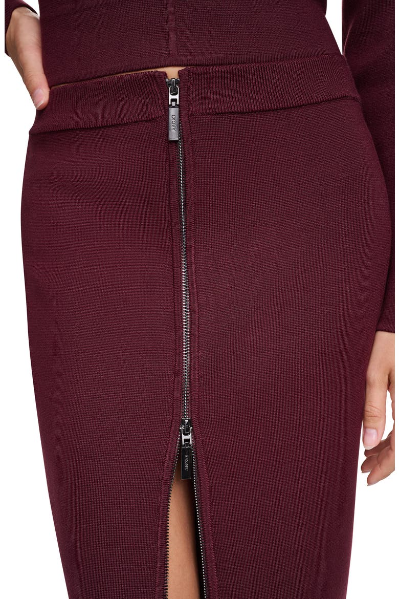 Zip Front Sweater Skirt, Alternate, color, CABERNET