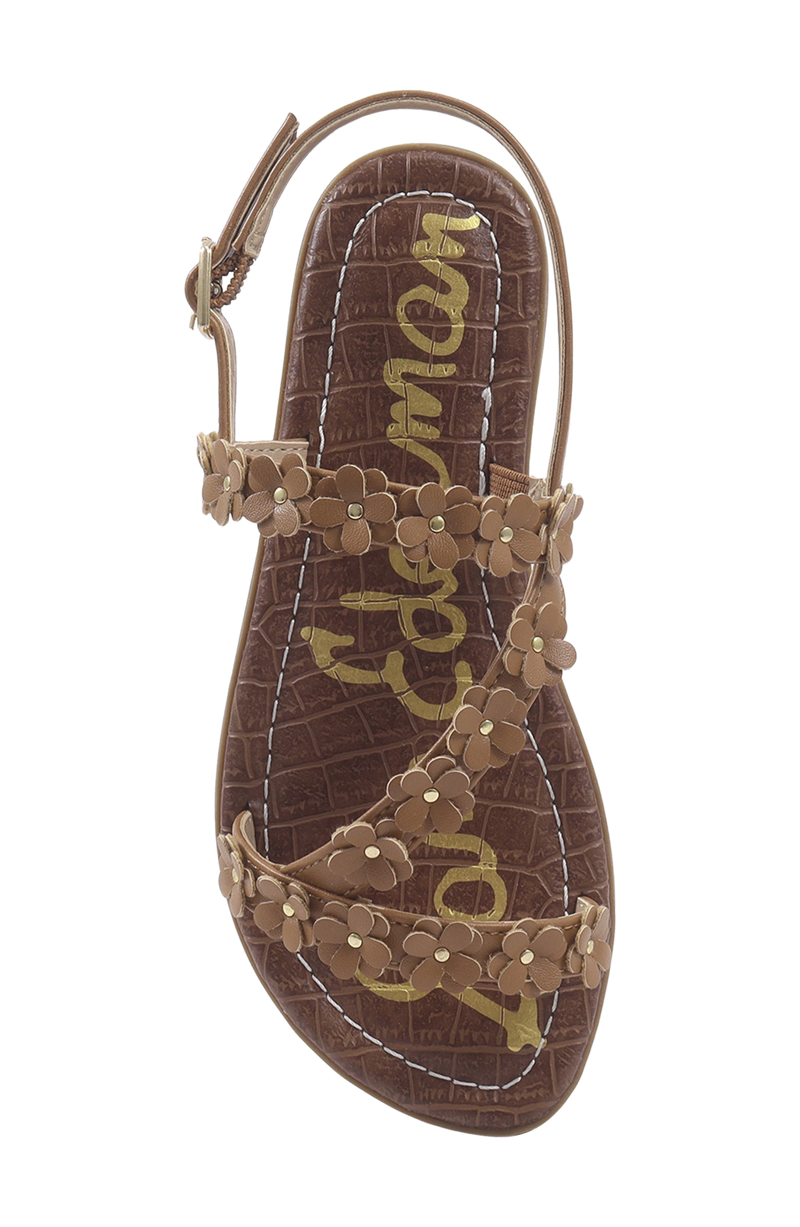 Sam Edelman Kids' Gigi Flower Sandal, Alternate, color, Cognac