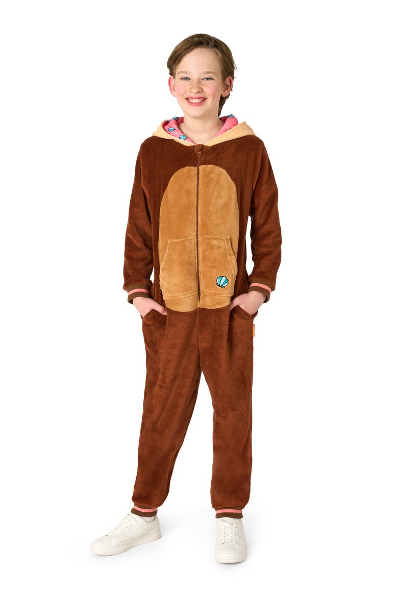 Kids' Otter One Piece Hooded Jumpsuit, Alternate, color, BEIGE