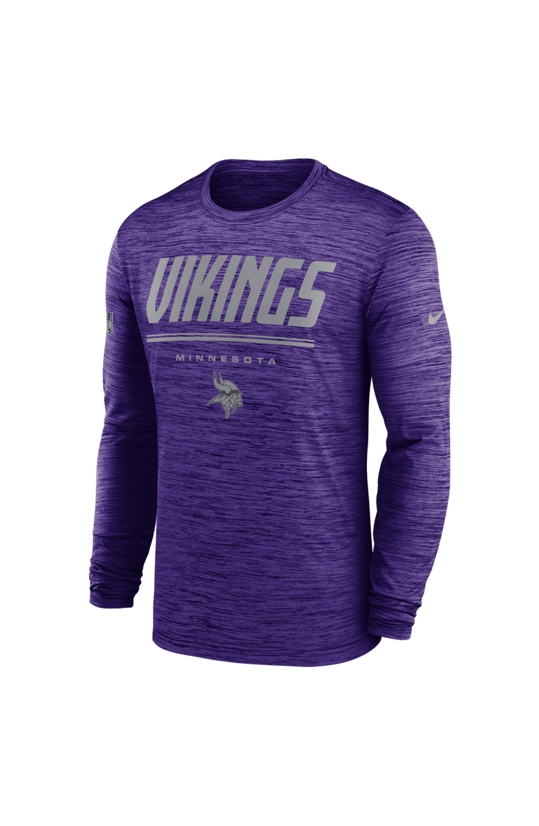 Nike Men's Nike Purple Minnesota Vikings Sideline Offensive Transition Velocity Dri-FIT Long Sleeve T-Shirt, Alternate, color, Purple