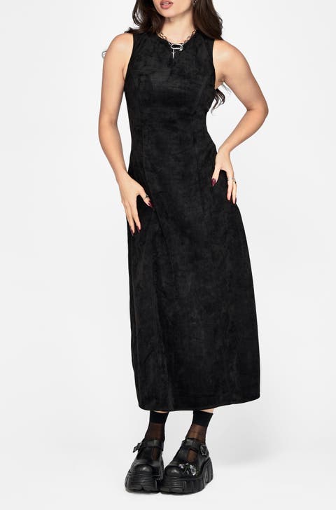 Velis Suedette Strap Midi Dress
