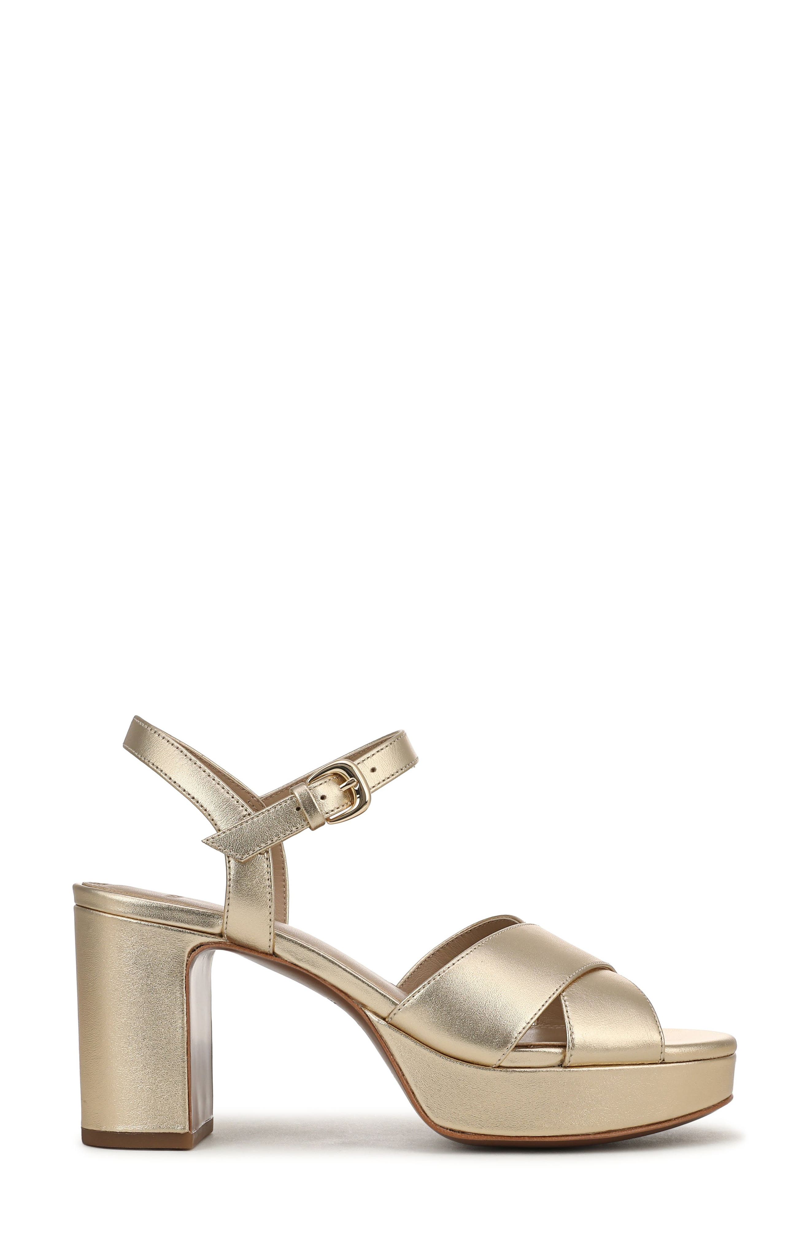 Vince Ericka Ankle Strap Platform Sandal, Alternate, color, Champagne Leather