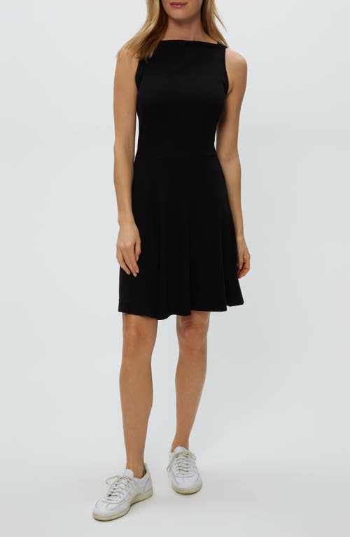 Michael Stars Andy Mini Skater Dress In Black