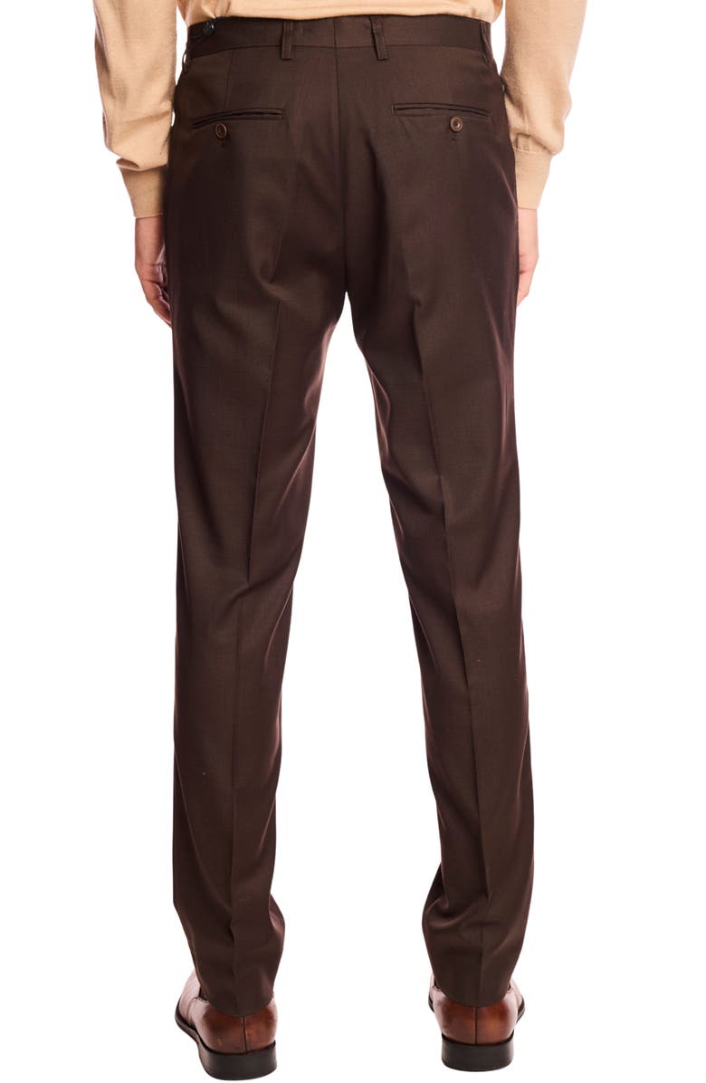PAISLEY & GRAY Downing Slim Fit Flat Front Dress Pants, Alternate, color, Dark Chocolate