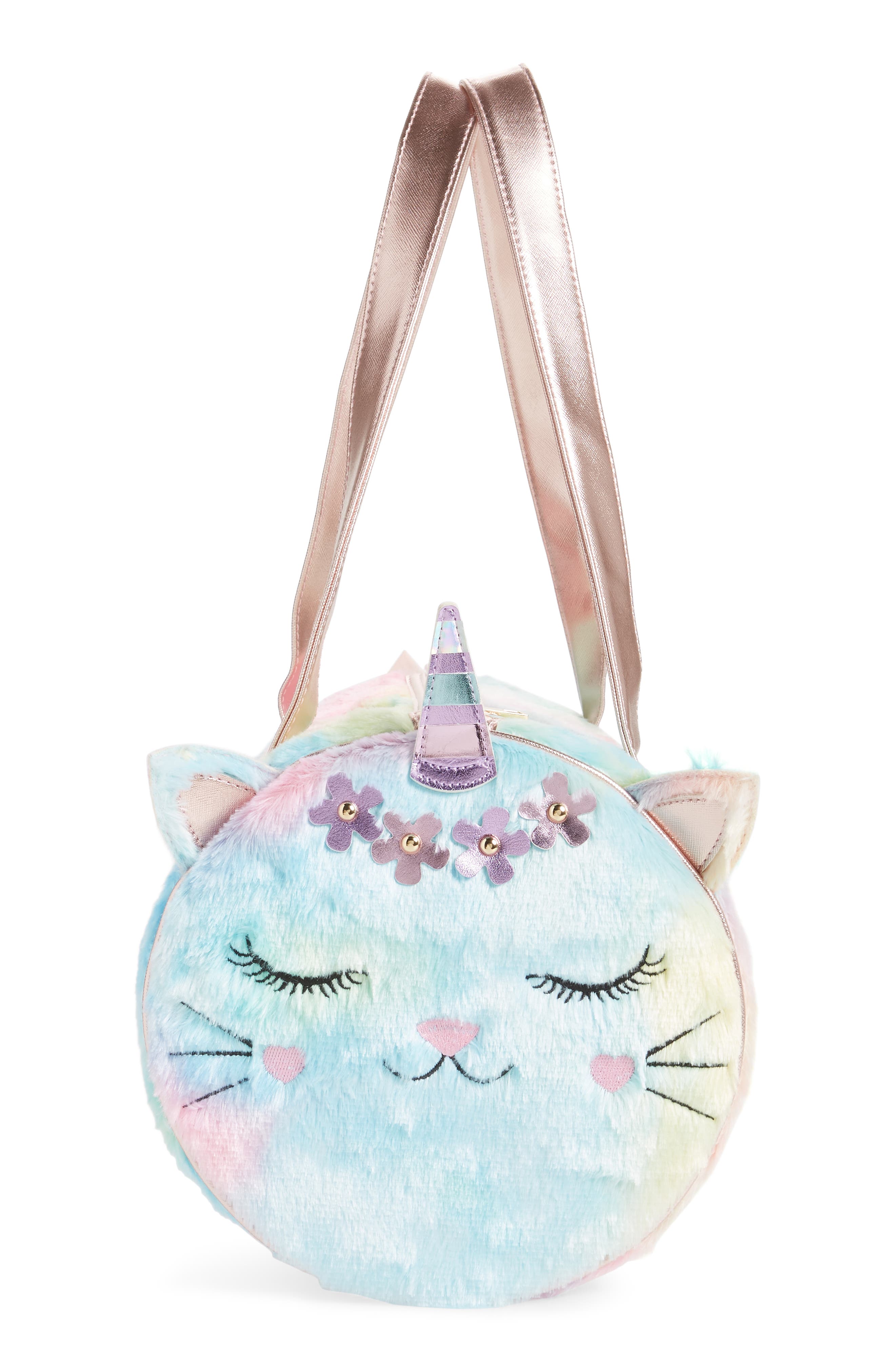 Under One Sky Kitty Faux Fur Weekend Duffle Bag, Alternate, color, 