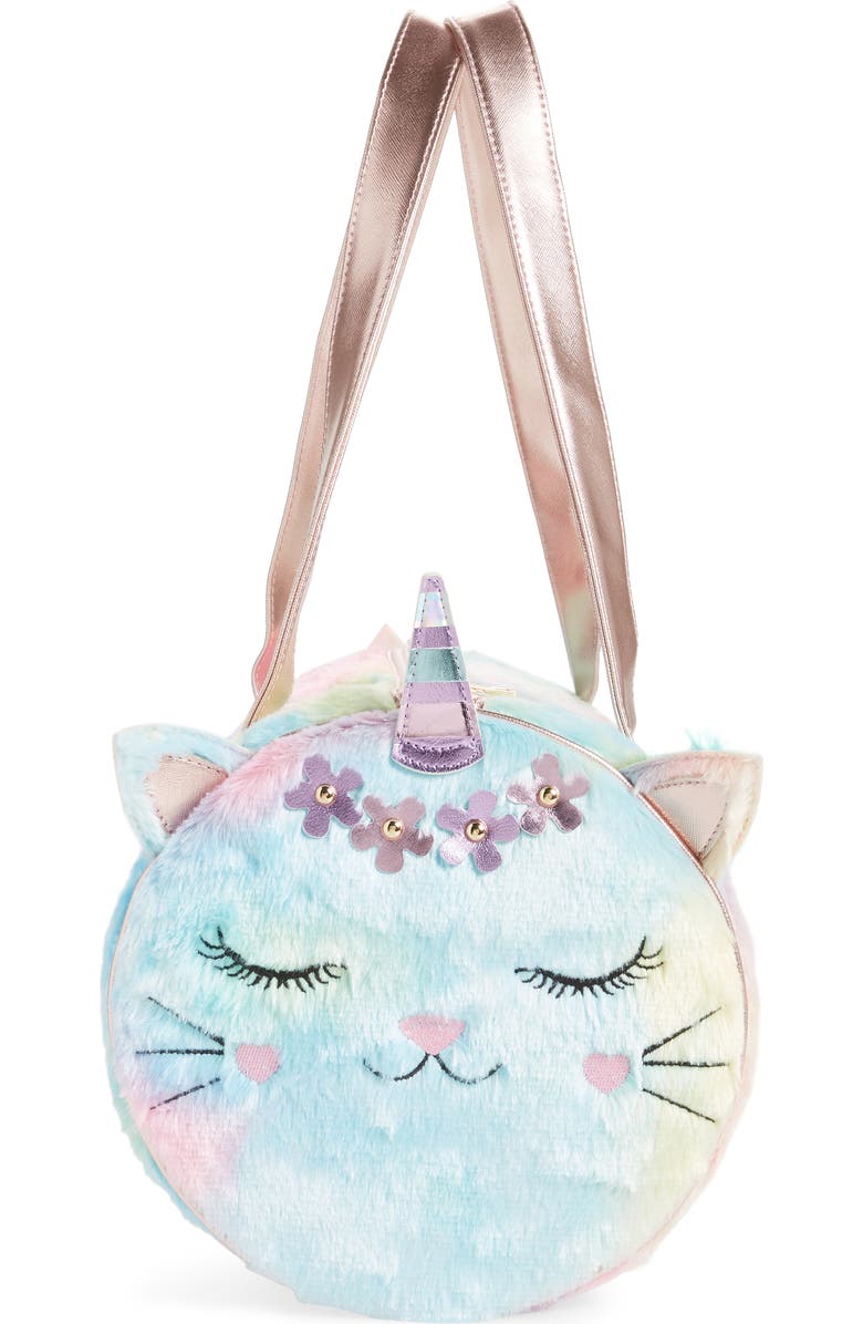 Under One Sky Kitty Faux Fur Weekend Duffle Bag, Alternate, color,