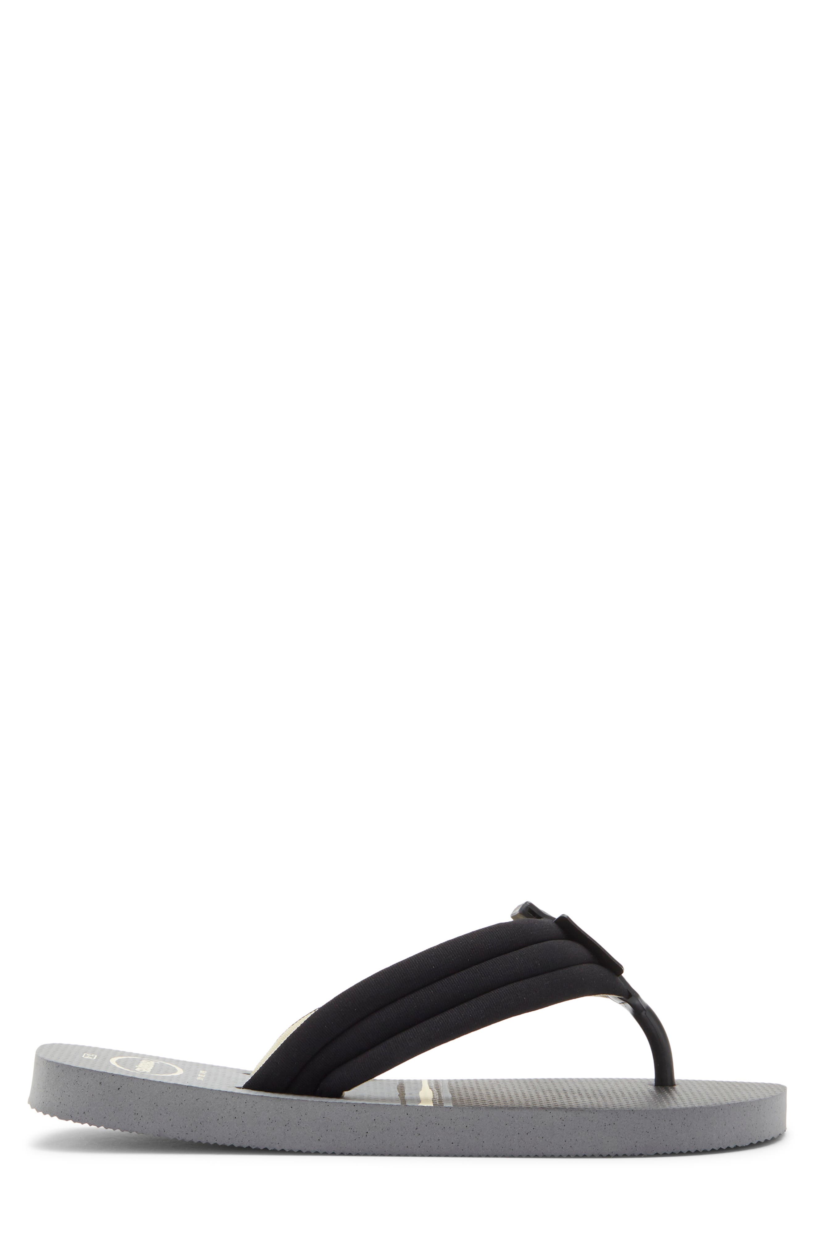 Print Flip Flop, Alternate, color, STEEL GREY/ BLACK