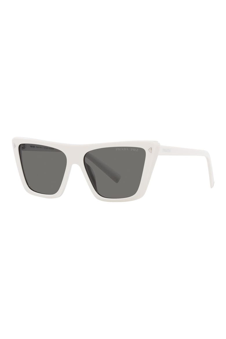 56mm Polarized Square Sunglasses, Alternate, color, BONE