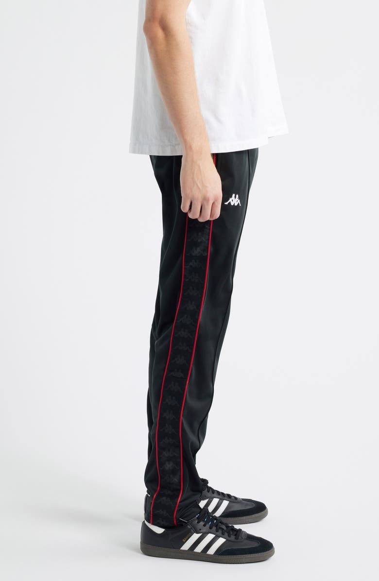 KAPPA 222 Banda Astoria Slim Fit Tricot Track Pants, Alternate, color, Black - Red Racing - White