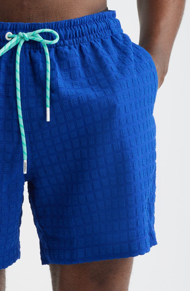 Chubbies The Citrus Punches Grid Textured 5.5-Inch Swim Trunks, Alternate, color, Dark Teal - Pattern