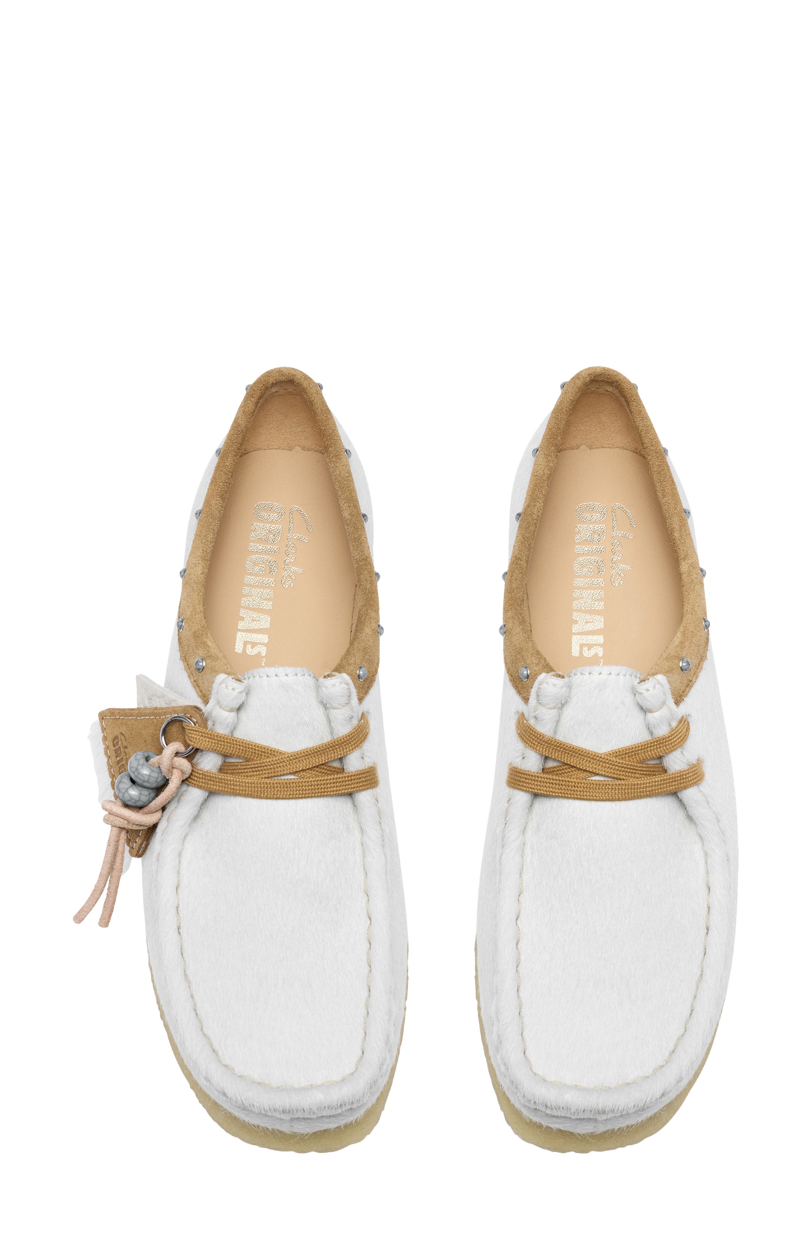 Wallabee Leather Lace-Up Shoe, Alternate, color, OFF WHITE