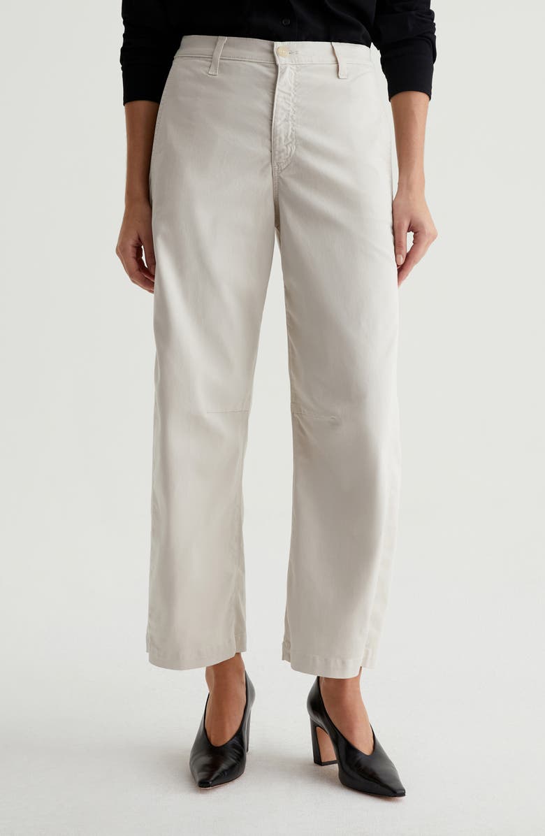 AG Fiona Ankle Barrel Leg Chinos, Main, color, Pumice