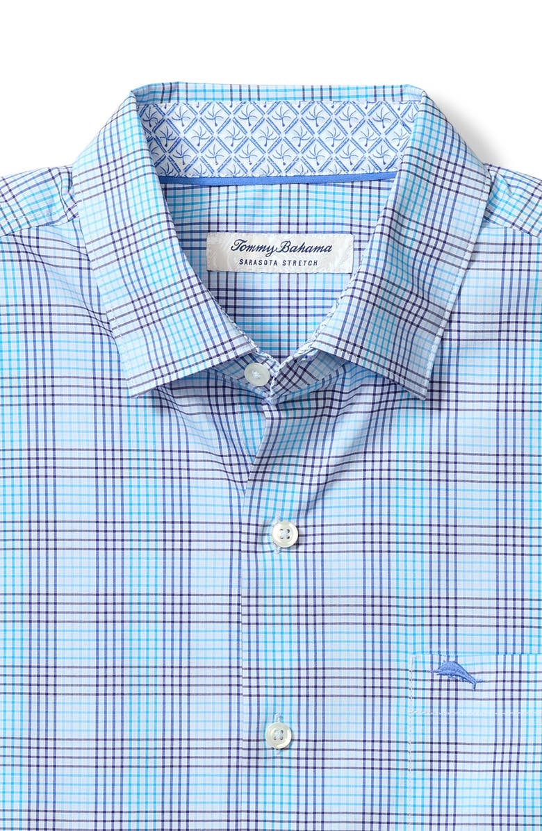 Tommy Bahama Sarasota Stretch Sea Check IslandZone<sup>®</sup> Button-Up Shirt, Alternate, color, Chambray Blue