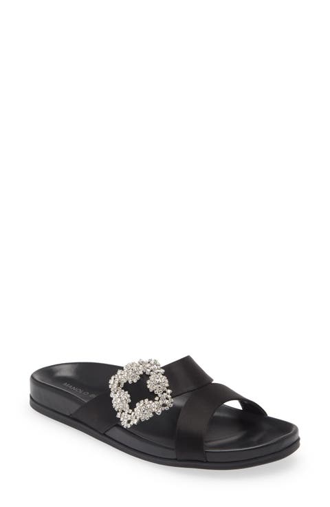 Chilanghi Crystal Buckle Slide Sandal