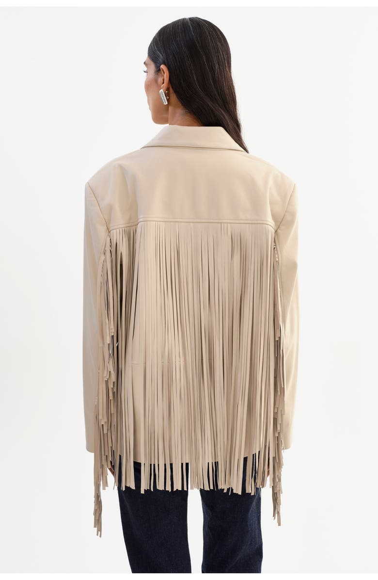 LAMARQUE Rianne | Leather Fringe Jacket, Alternate, color, Bone