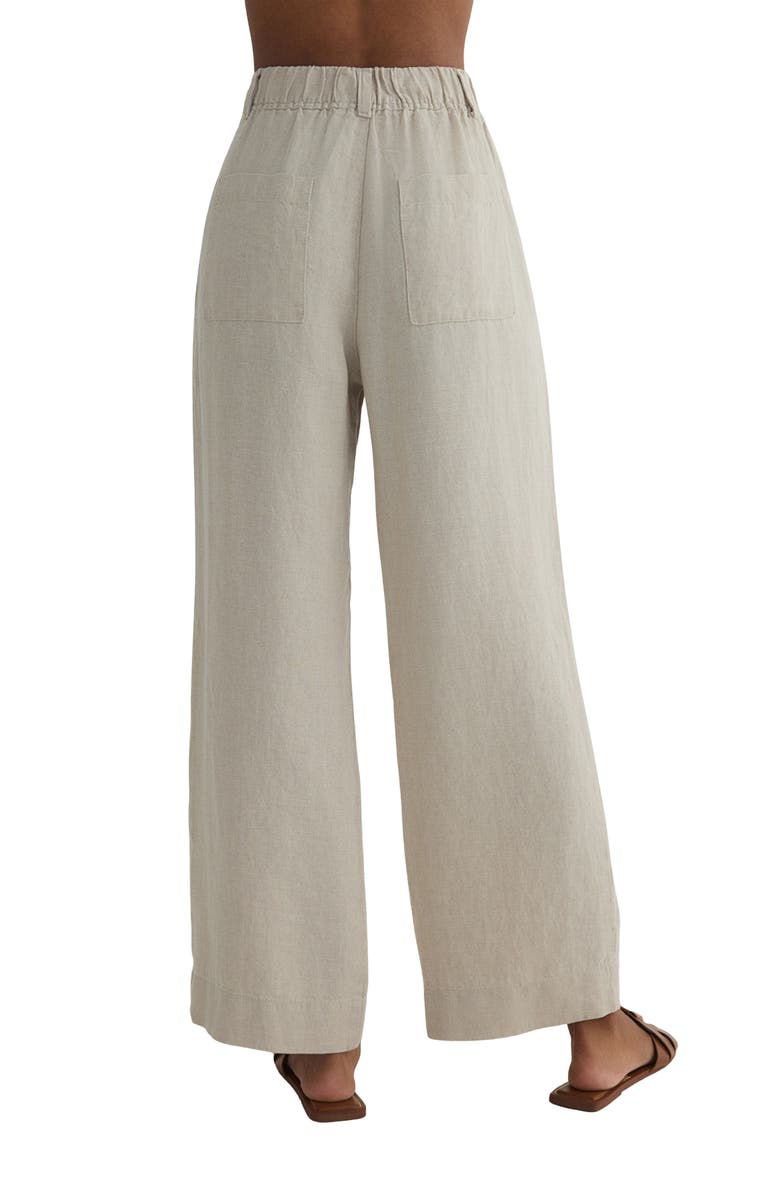 Bella Dahl Pleated High Waist Wide Leg Linen Pants, Alternate, color, 