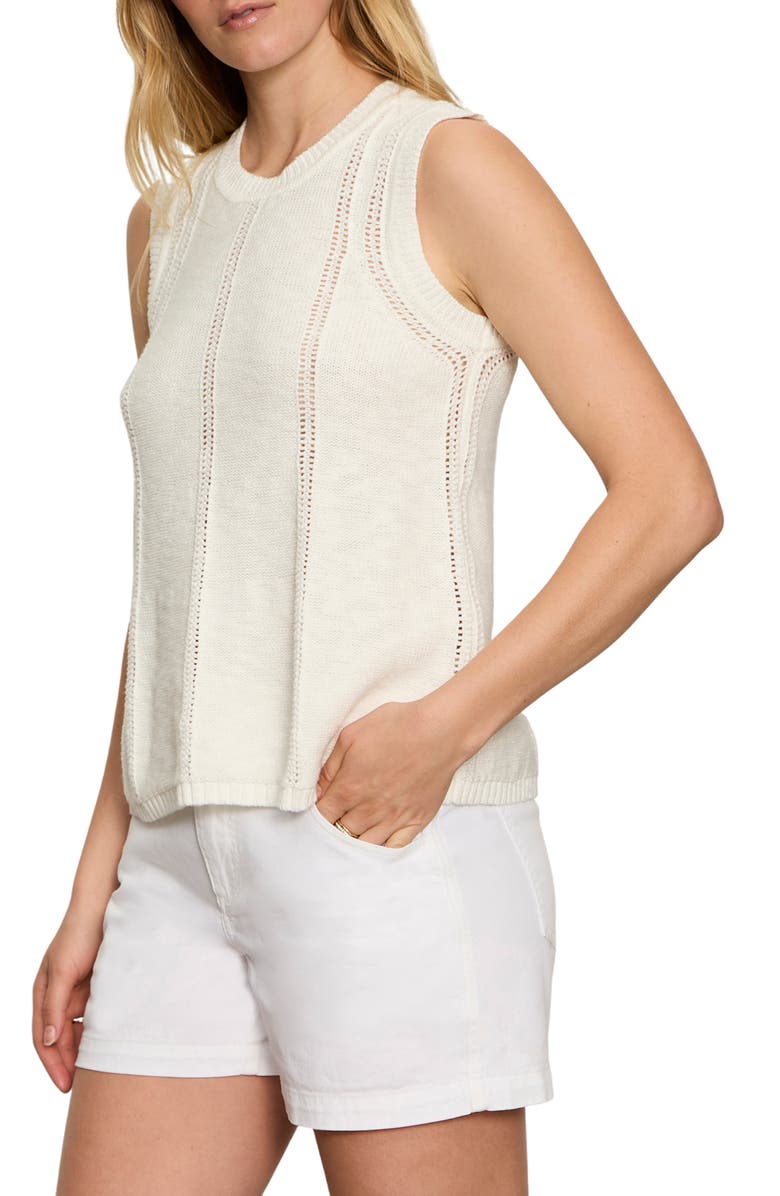 Sanctuary Easy Pointelle Knit Sleeveless Top, Alternate, color, Chalk White