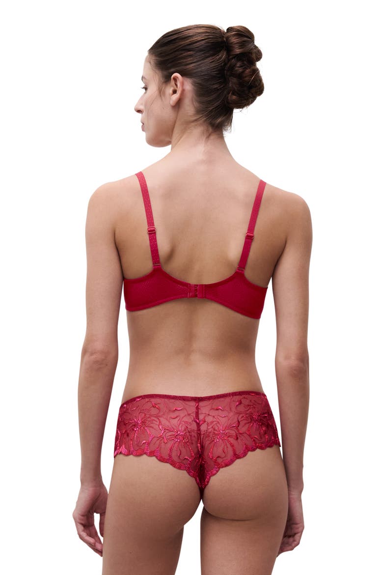 Fleurs Hipster Tanga, Alternate, color, CANDY APPLE SHADES