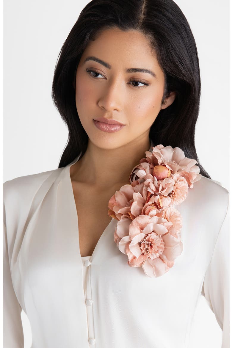 The Pink Blossom Cascade Floral Brooch, Alternate, color, Pink
