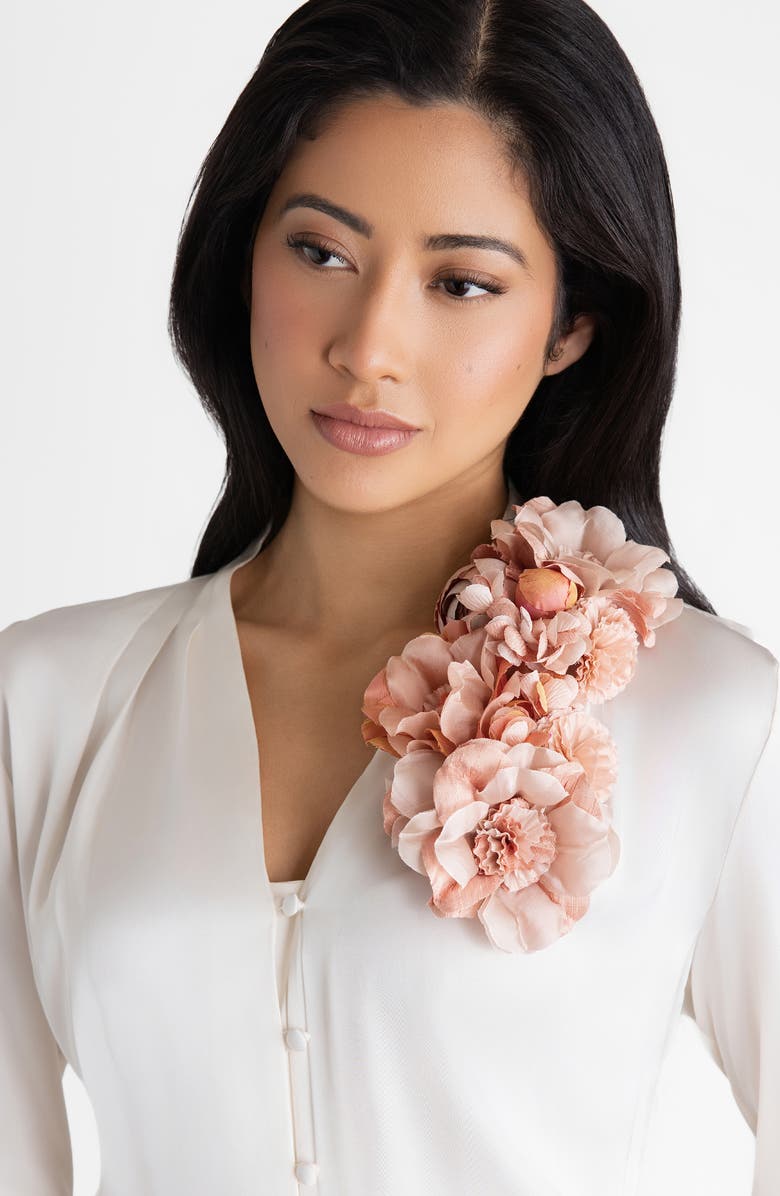 Helena Simon The Pink Blossom Cascade Floral Brooch, Alternate, color, Pink