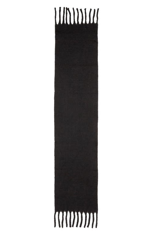 Treasure & Bond Cozy Sparkle Fringe Scarf In Black