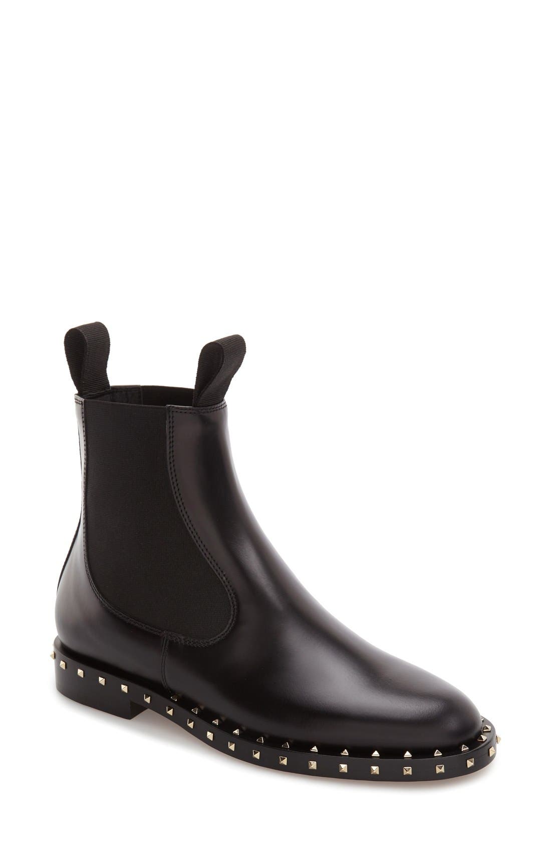 Valentino Garavani Rockstud Chelsea Boot, Main, color, 