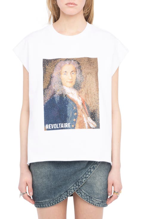 Cloex Crystal Embellished Voltaire T-Shirt