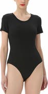 Kimi & Kai Women's Round Neck Basic Bodysuit