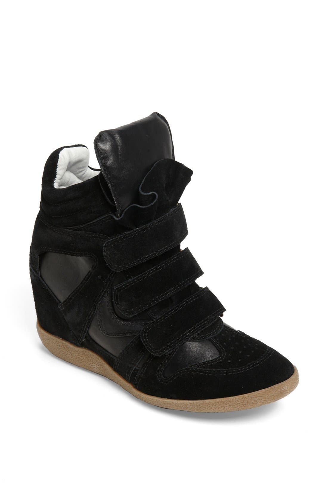 'Hilight' Wedge Sneaker, Main, color, BLACK