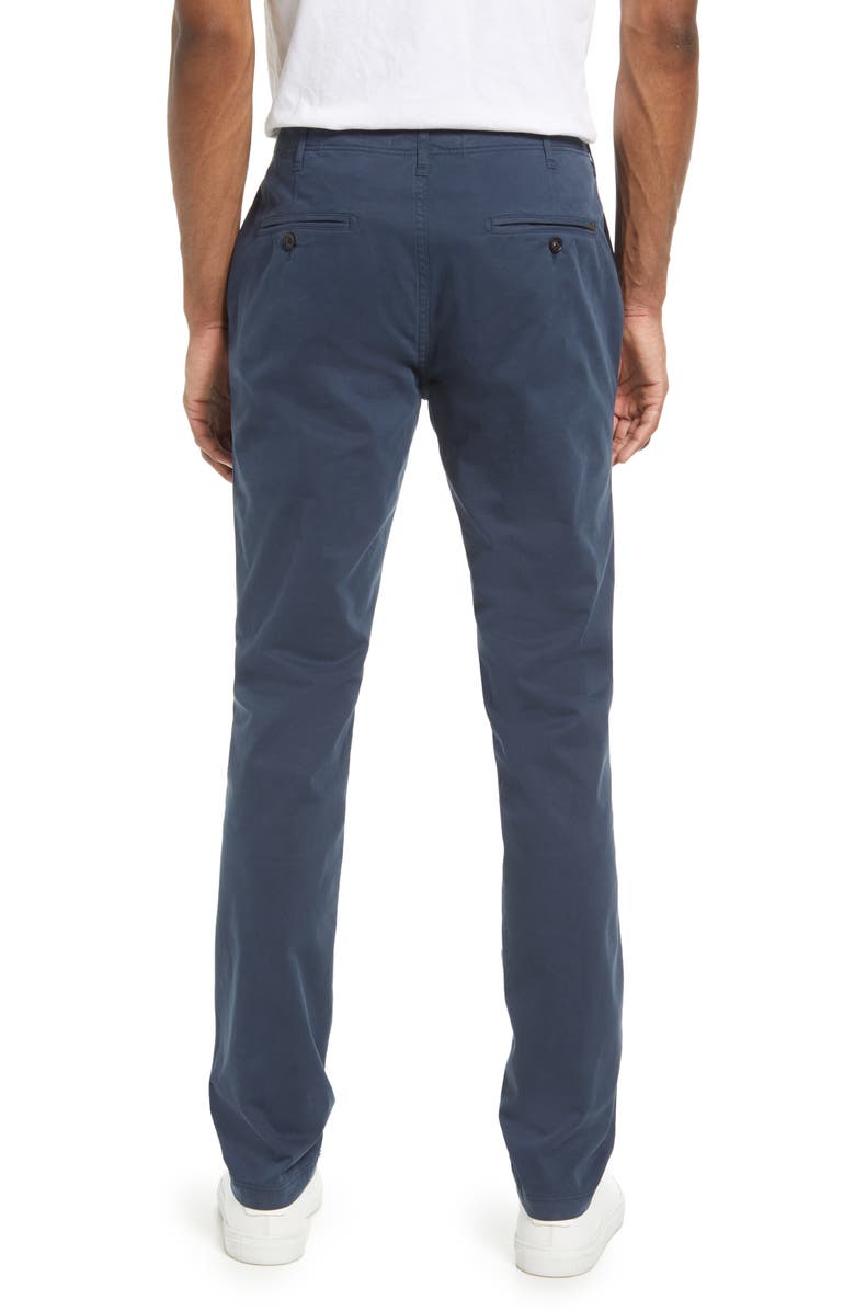 Billy Reid Stretch Cotton Straight Leg Chinos, Alternate, color, Carbon Blue