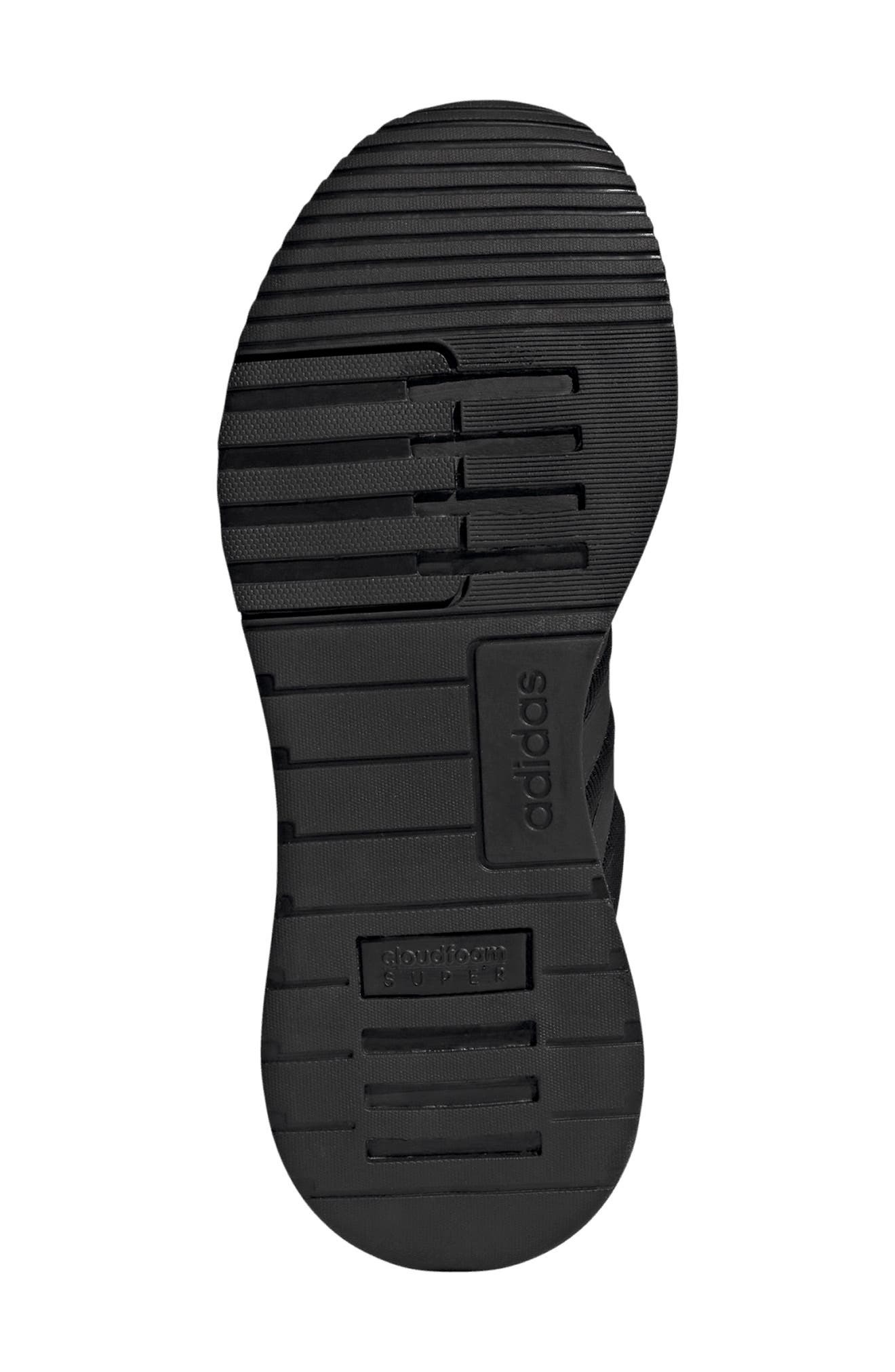 Racer Running Sneaker, Alternate, color, BLACK/ BLACK/ GREY