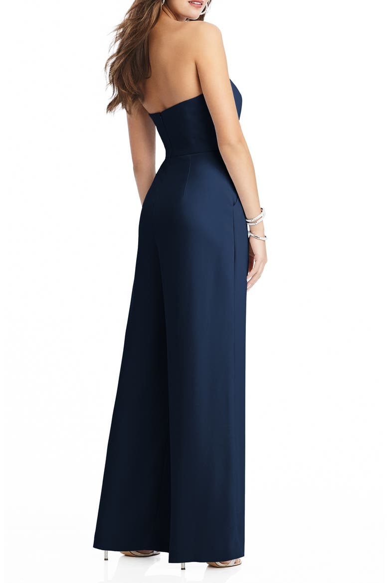 Strapless Crepe Jumpsuit, Alternate, color, MIDNIGHT