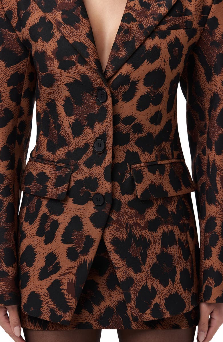 Naked Wardrobe Fitted Blazer, Alternate, color, Leopard