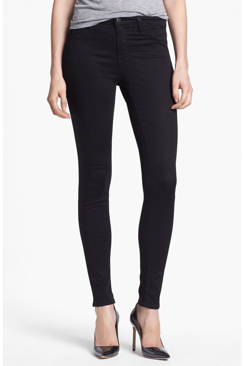 '485' Mid Rise Super Skinny Jeans, Main, color, BLACK