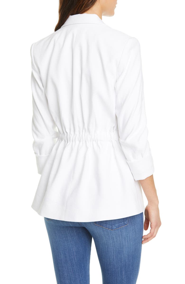 Alice + Olivia Jonelle Peplum Linen Blend Blazer, Alternate, color, 