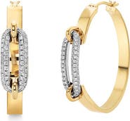 Michael M Pavé Luxe Link Hoop Earrings