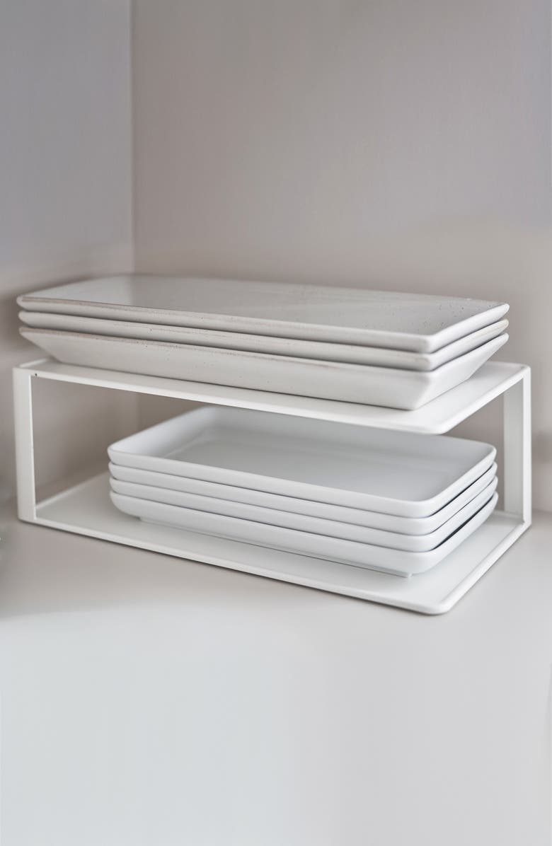 Yamazaki 2-Tier Cabinet Organizer, Alternate, color, White