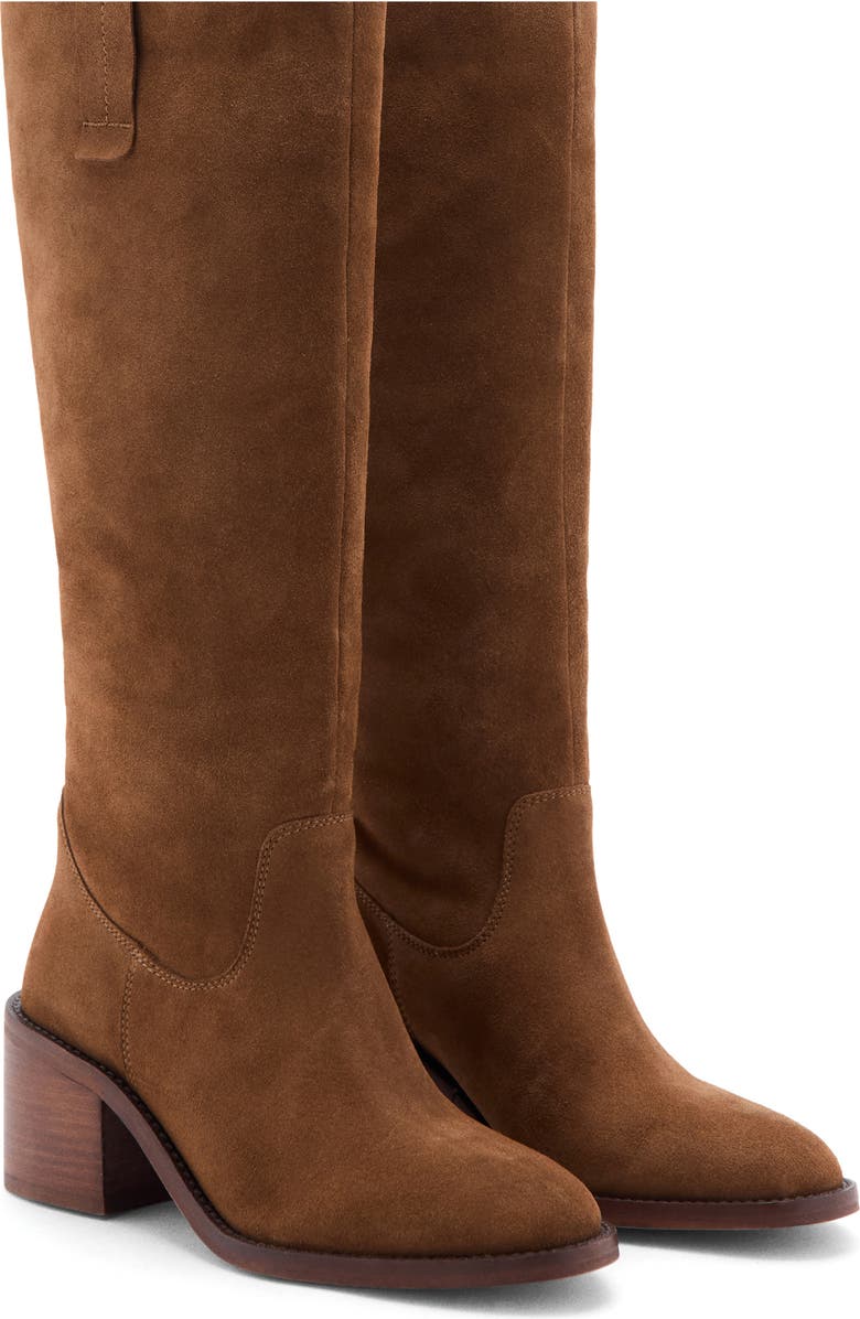 MANGO TEEN Tall Suede Boot, Alternate, color, Medium Brown