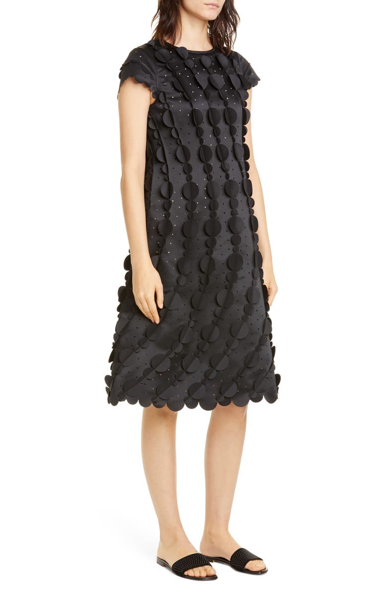 Paskal Laser Cut Circle Scalloped A-Line Dress, Main, color, 