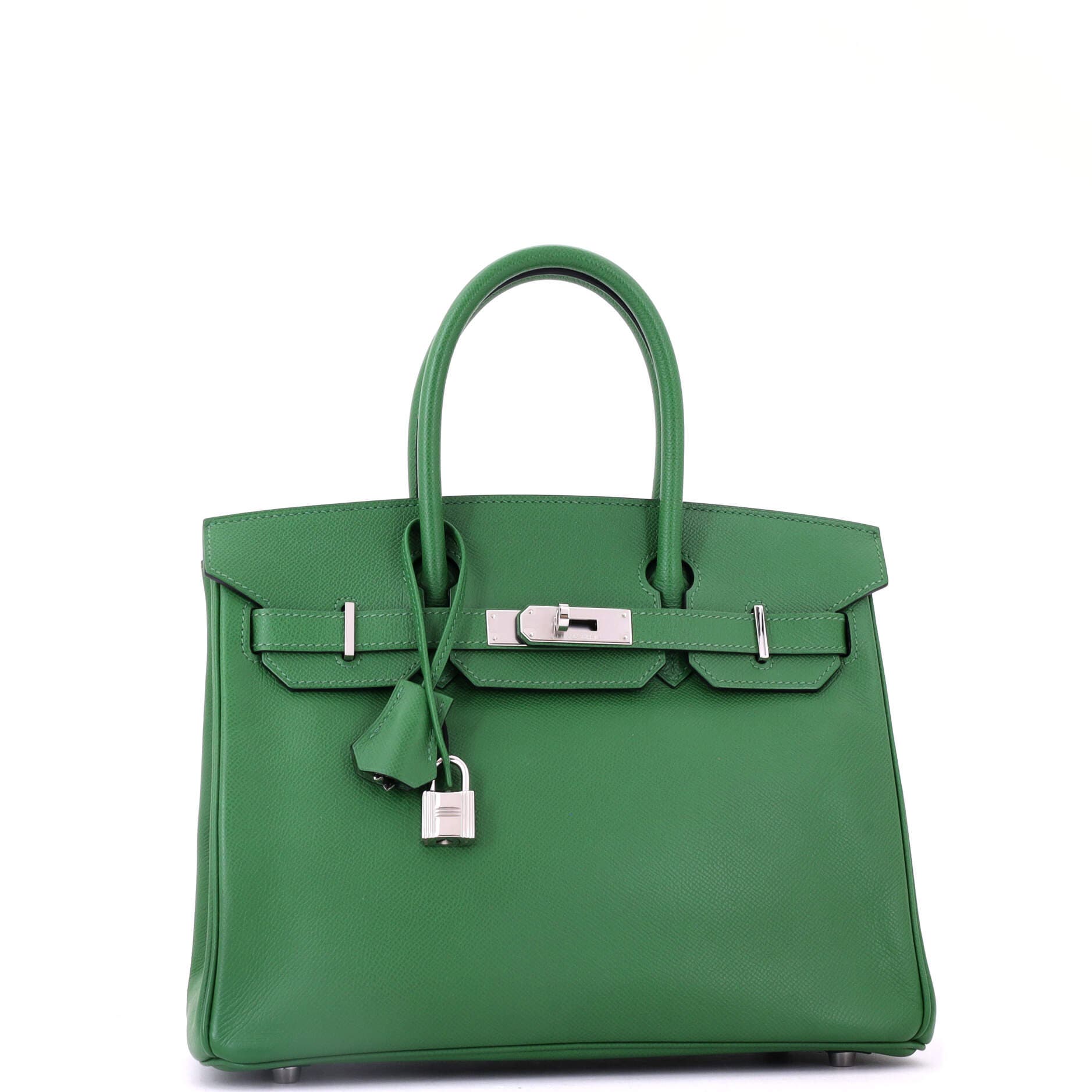 Pre-Owned Hermes Birkin Handbag Green Epsom with Palladium Hardware 30, Alternate, color, 