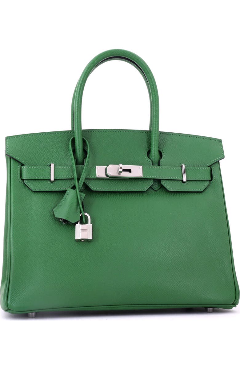 Pre-Owned Hermes Birkin Handbag Green Epsom with Palladium Hardware 30, Alternate, color,