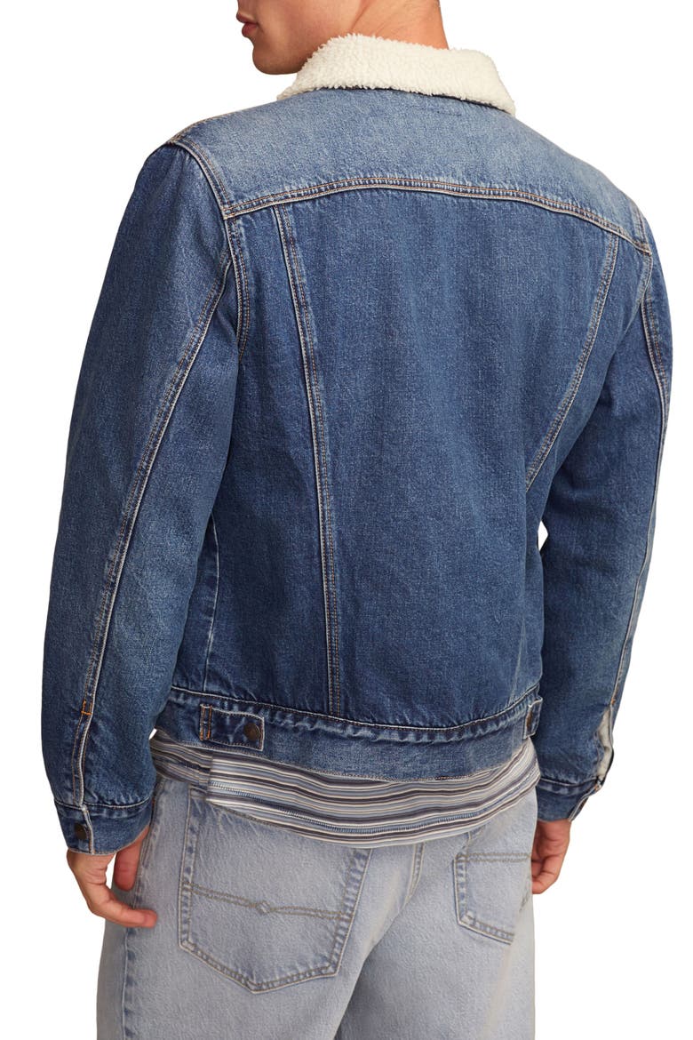 Denim Jacket with Faux Shearling Lining, Alternate, color, COLD SPRING