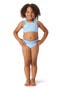 Kids' Stripe Pleated Trim Two-Piece Swimsuit