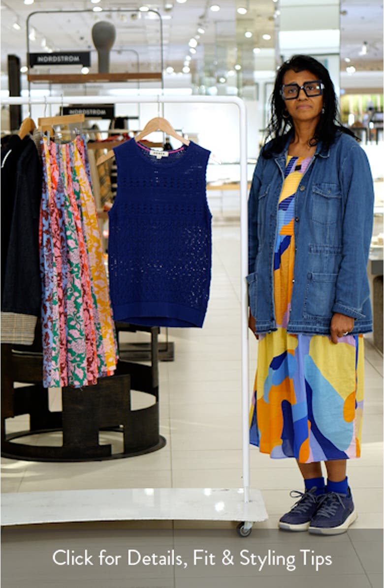 Elodie Openwork Cotton Sweater Vest, sales video thumbnail