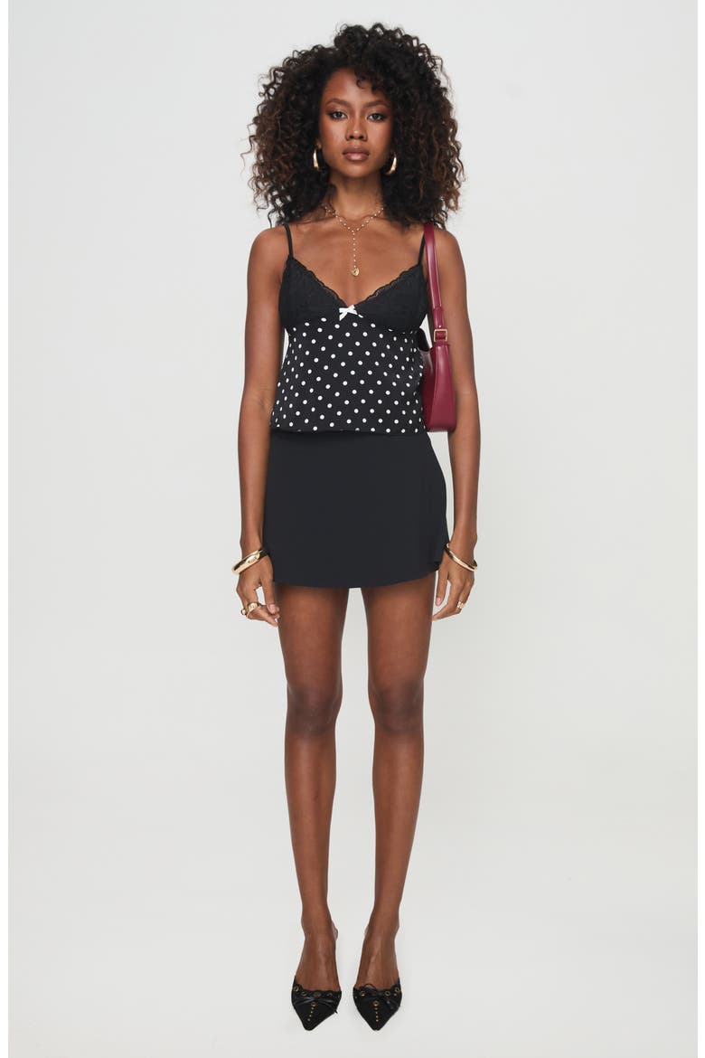 Castien Polka Dot Camisole, Alternate, color, BLACK