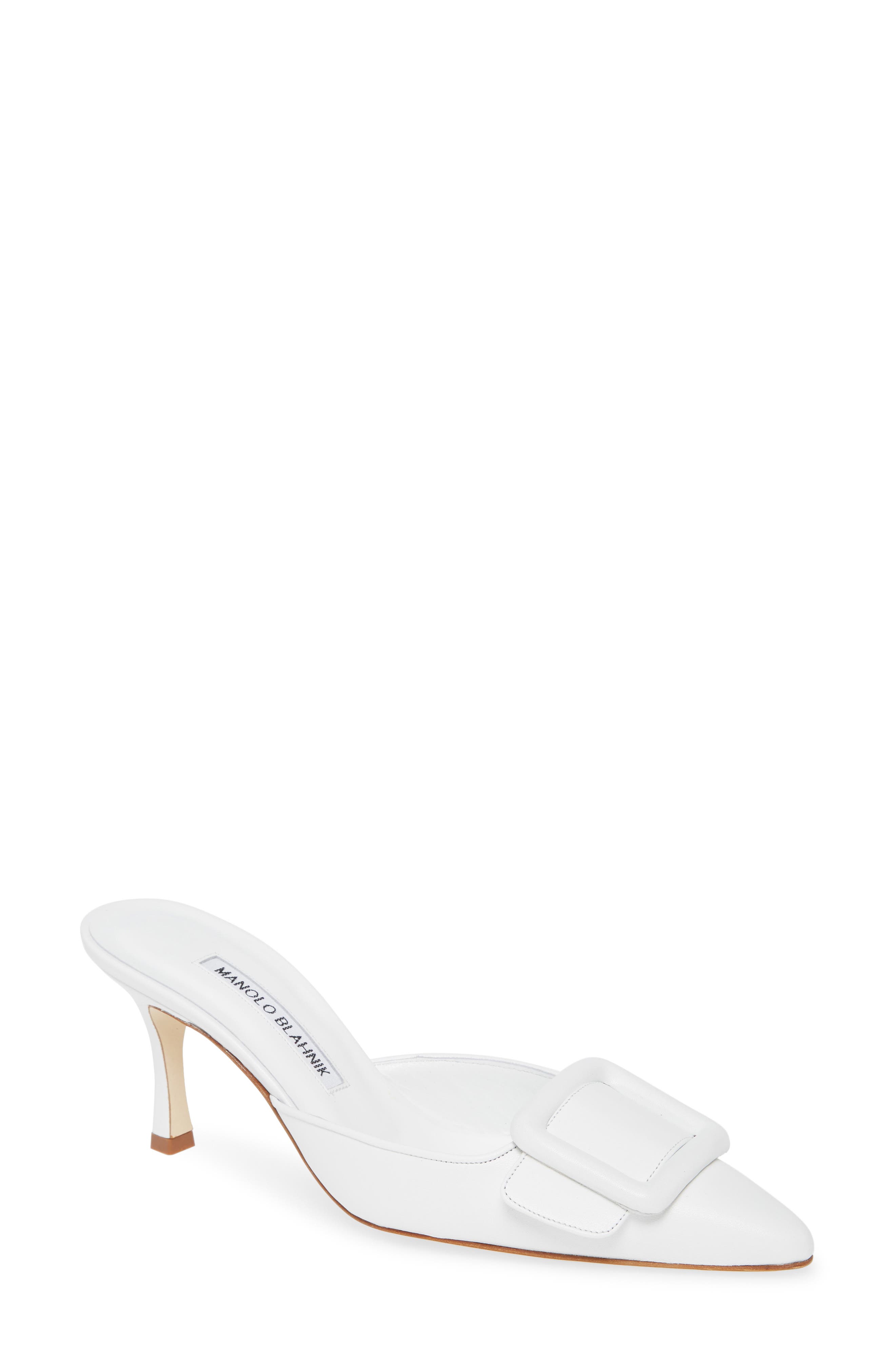 Manolo Blahnik Maysale Buckle Pointed Toe Mule, Main, color, 