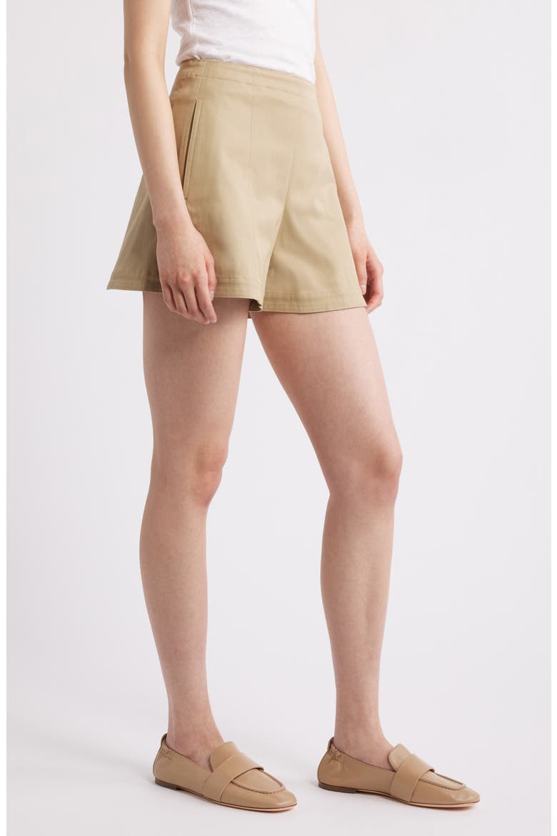 High Waist Flat Front Shorts, Alternate, color, TRENCH