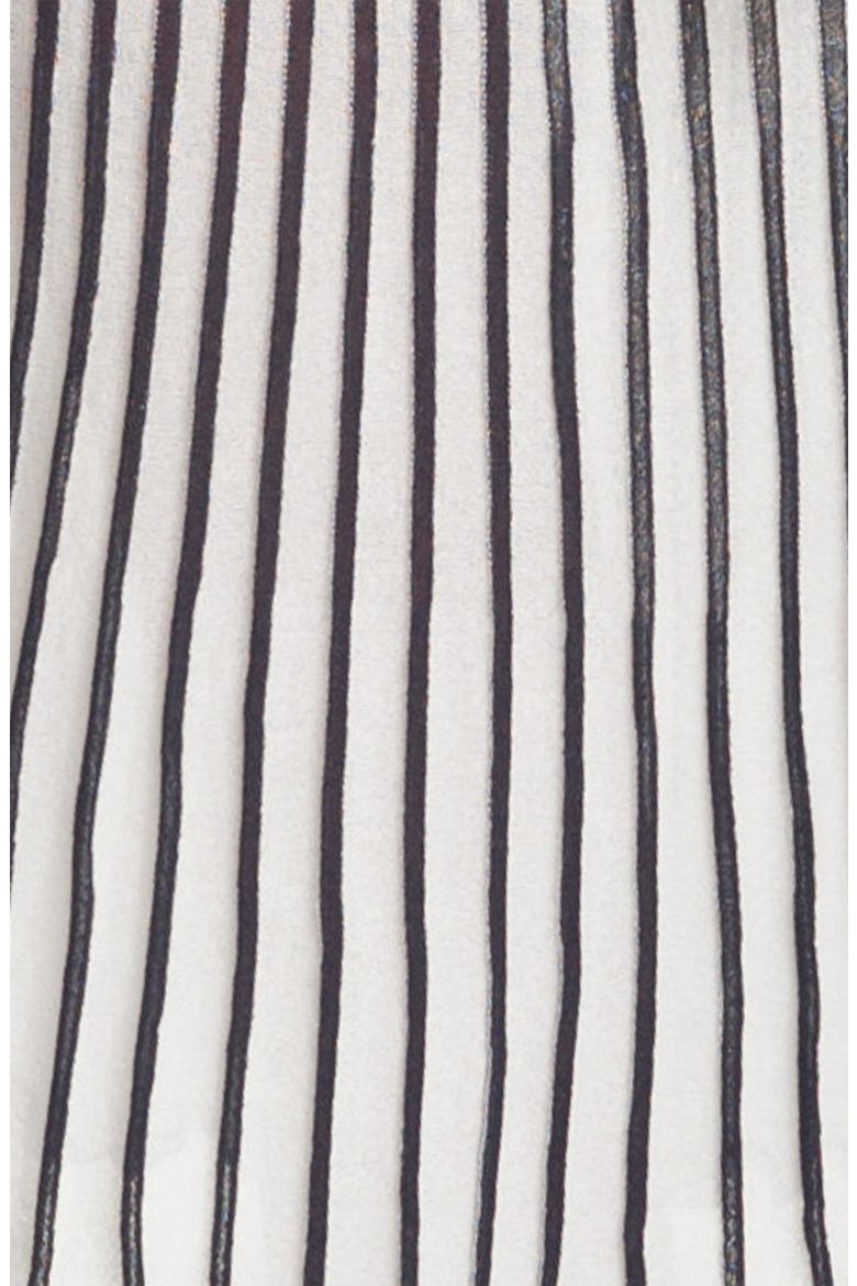 Pleated V-Neck Sweater Dress, Alternate, color, GARDENIA-DARK INK COMBO